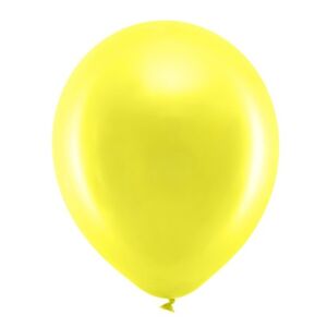 Balóniky dekoračné metalické 30 cm Rainbow žlté 100 ks
