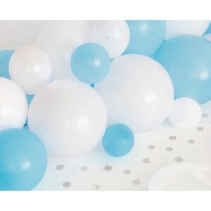 Sada balónikov a konfiet na dekoráciu stola modrobiela