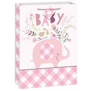 Taška darčeková XXL Baby Slon ružový 32,5 x 45,5 cm